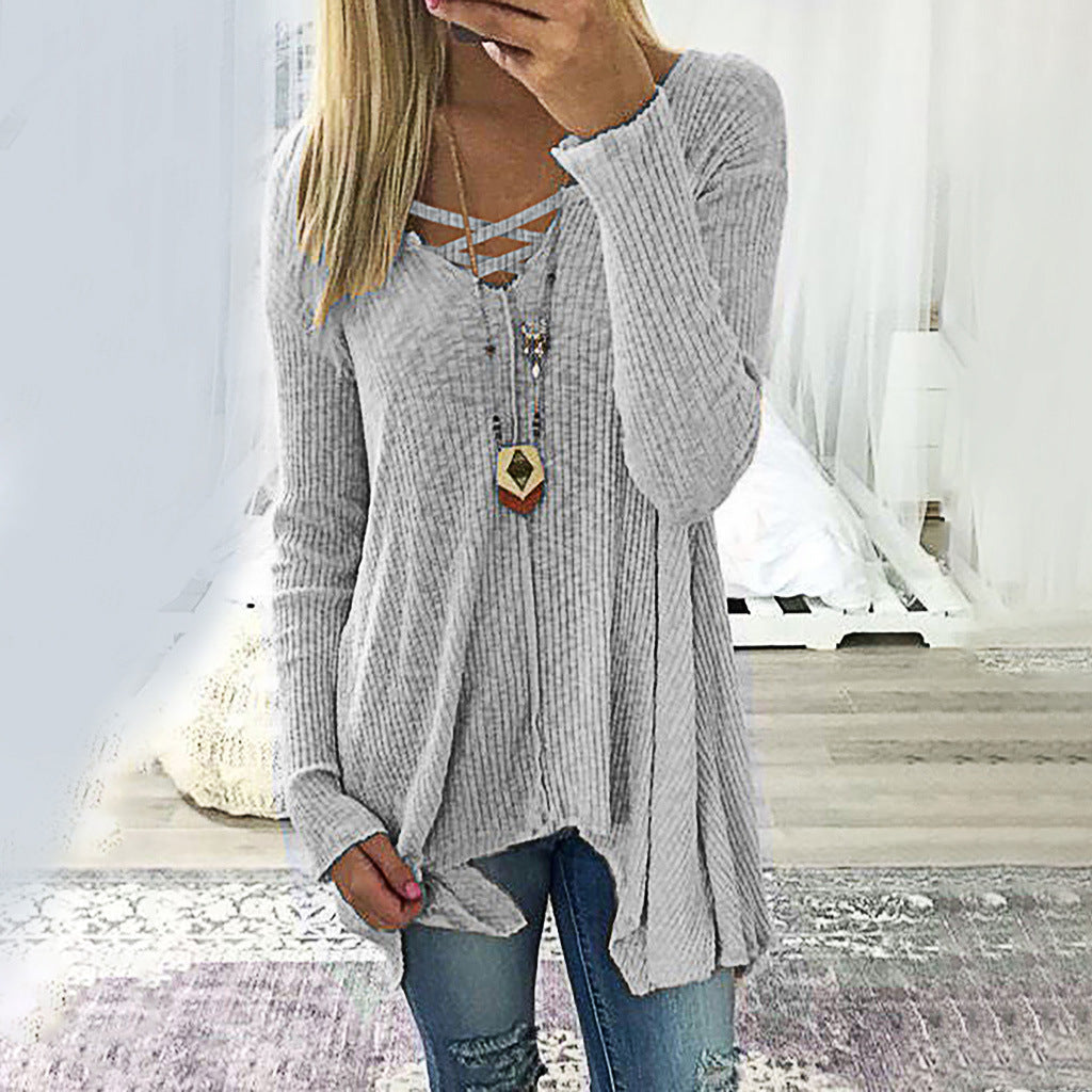 Elegante asymmetrische Bluse mit V-Ausschnitt von Andrea Serena