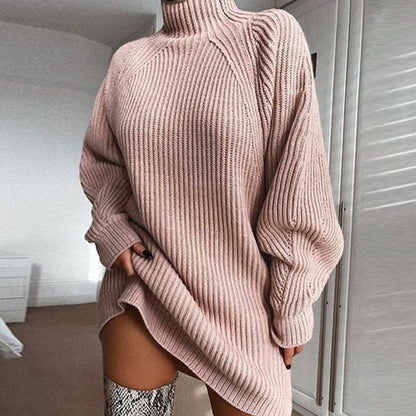 Andrea's™ | Solider Rollkragenpullover  Warmes Strickkleid