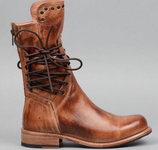 Andrea's™ | Nieten-Reitstiefel mit niedrigem Absatz