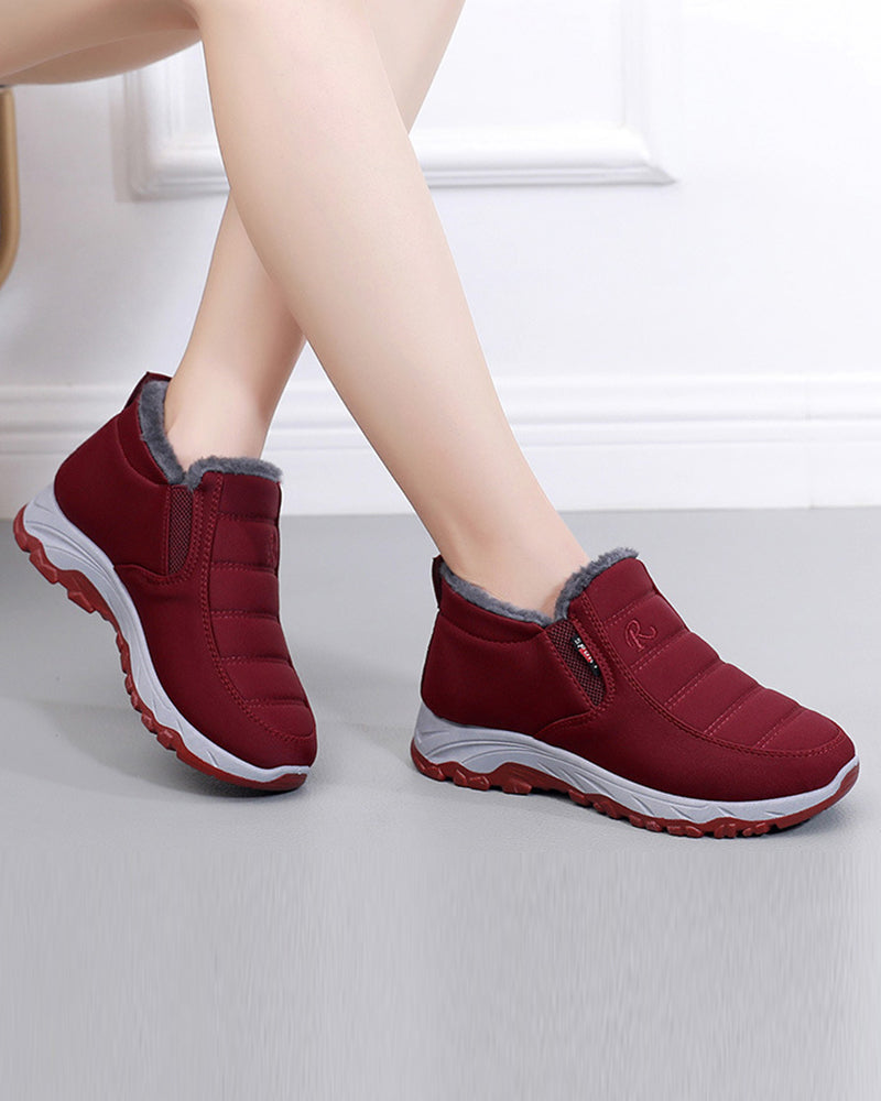 Andrea's™ | Schneeschuhe aus dickem Fleece in einfarbigen Farben