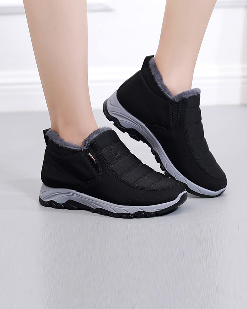 Andrea's™ | Schneeschuhe aus dickem Fleece in einfarbigen Farben