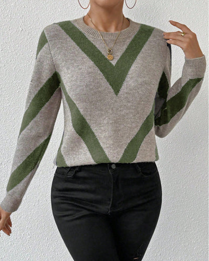 Andrea's™ | Pullover Mit Geometrischem Muster Und Rundhalsausschnitt Merkmalen