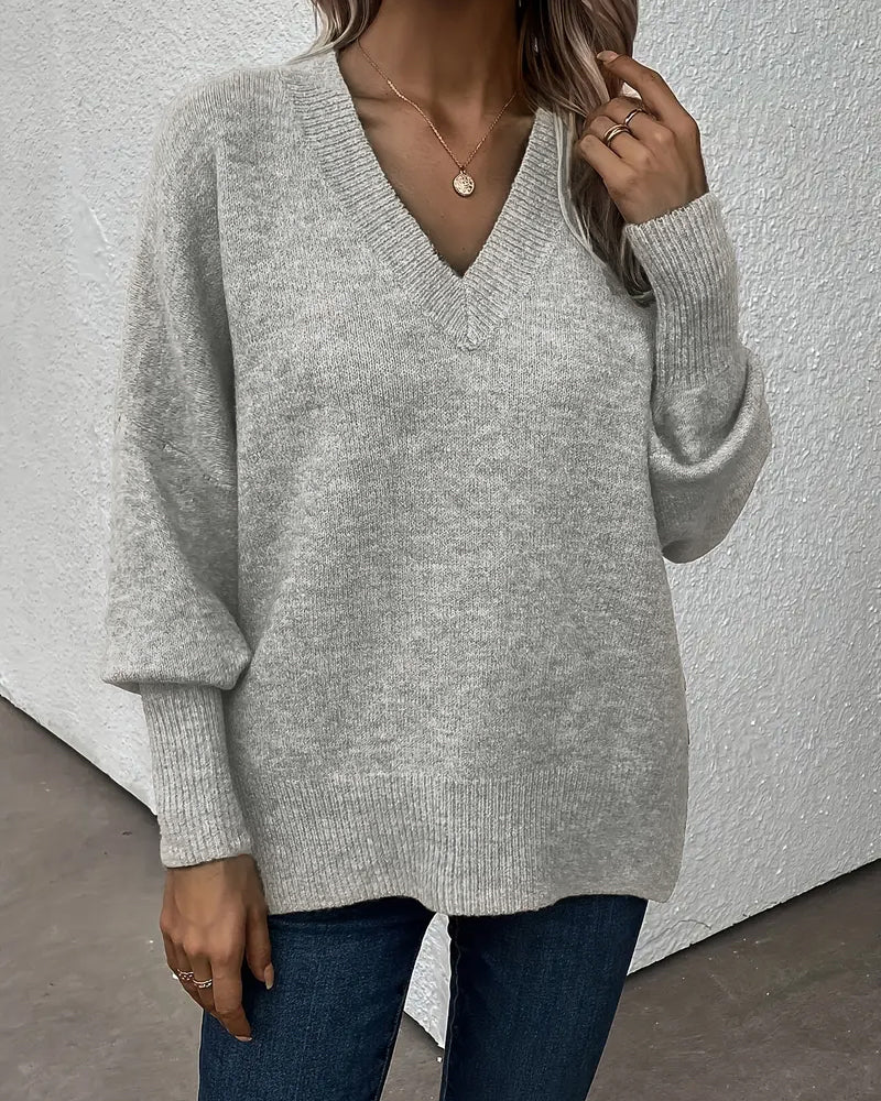 Andrea's™ | Pullover Laternenärmel V-Ausschnitt