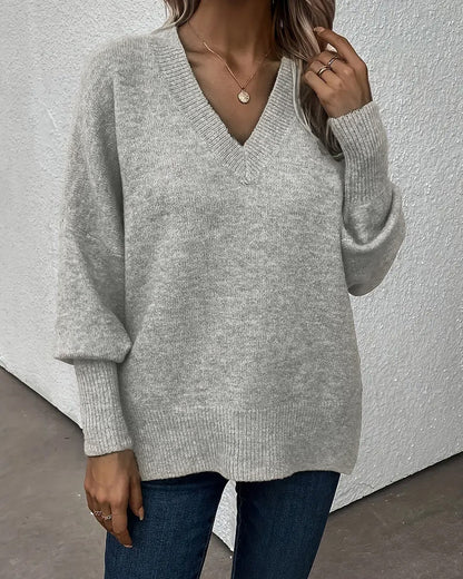 Andrea's™ | Pullover Laternenärmel V-Ausschnitt