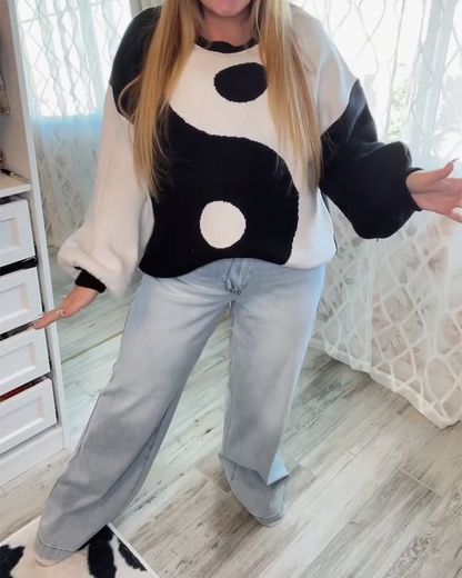 Andrea's™ | Pullover Pullover lässig locker Rundhals