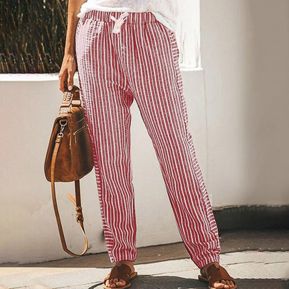 Von Pinterest inspirierte gestreifte Hose mit weitem Bein von Andrea Serena