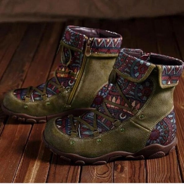 Andrea's™ | Boho-Damenstiefel mit Schnürung