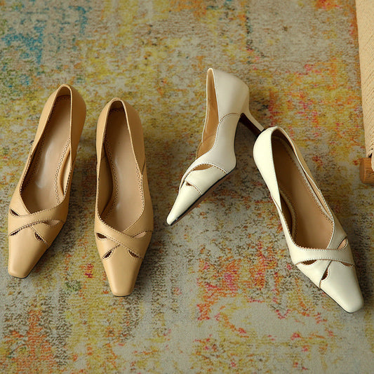 Elegant Leather Heels by Andrea Serena