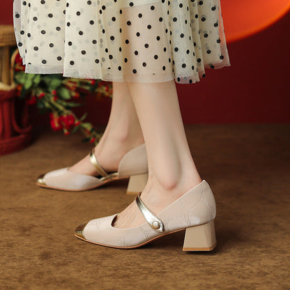 Andrea Serena High Heels mit mittelhohem Absatz und Retro-Schnalle