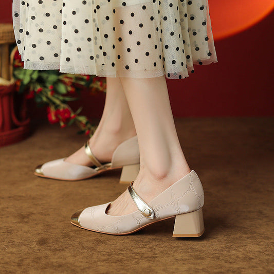Andrea Serena High Heels mit mittelhohem Absatz und Retro-Schnalle