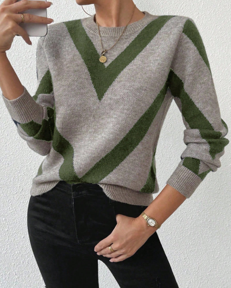 Andrea's™ | Pullover Mit Geometrischem Muster Und Rundhalsausschnitt Merkmalen