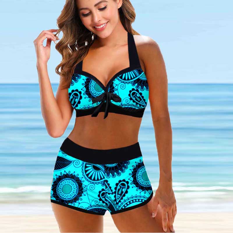 Floraler High-Waist-Bikini von Andrea Serena