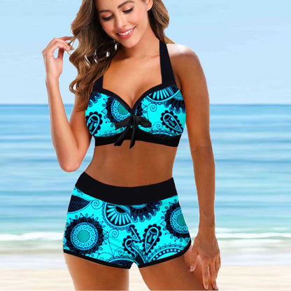 Floraler High-Waist-Bikini von Andrea Serena