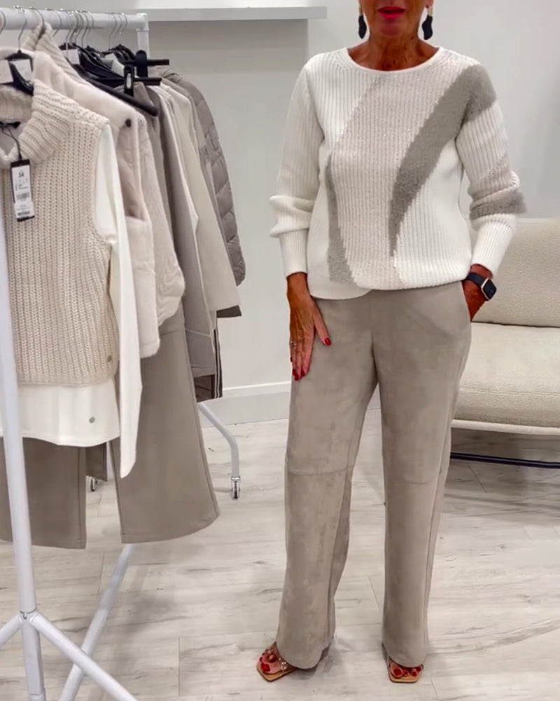 Andrea's™ | Pullover Crew Neck Bequem Lässig