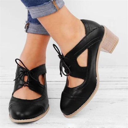 Andrea's™ | Damen-Schnürsandalen mit Cut-outs und hohen Absätzen