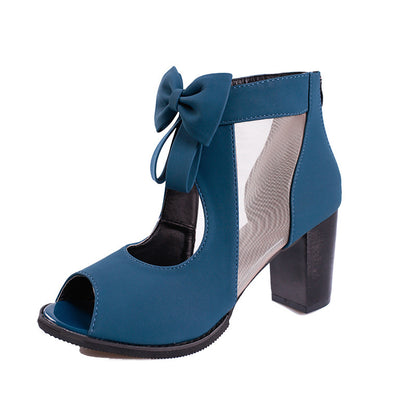 Andrea's™ | High Heels Sandalen mit Schleife und Mesh-Einsatz