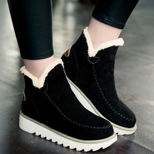Andrea's™ | Gefütterte Winterstiefeletten mit Ziernähten und Profilsohle