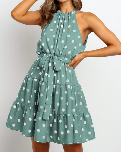 Schickes Polka-Dot-Neckholderkleid von Andrea Serena