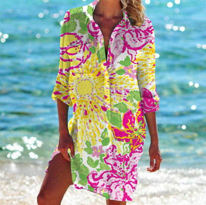 Bikini-Cover-Up mit farbenfrohem Print von Andrea Serena