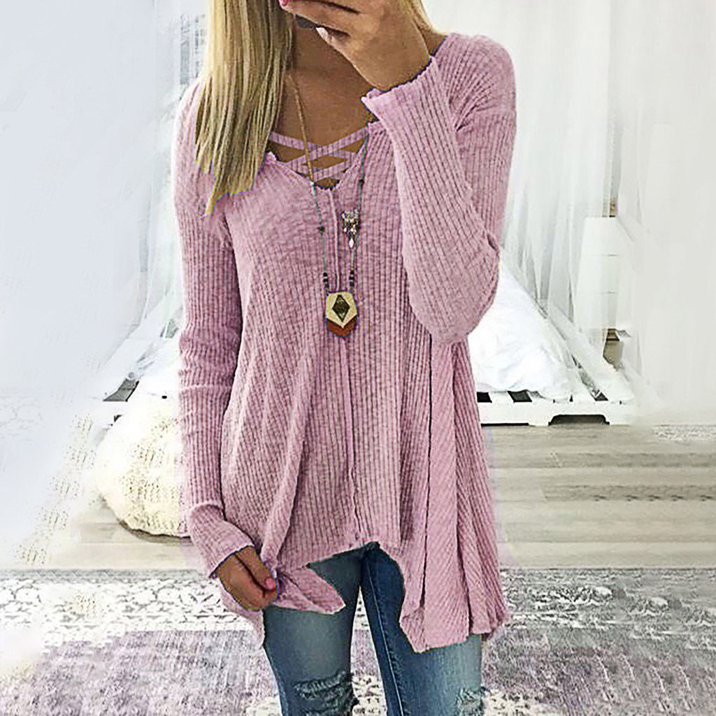 Elegante asymmetrische Bluse mit V-Ausschnitt von Andrea Serena