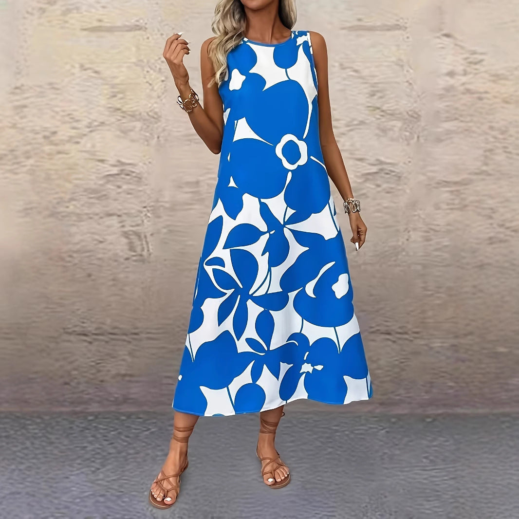 Ärmelloses Sommerkleid von Andrea Serena mit auffälligem Blumenmuster