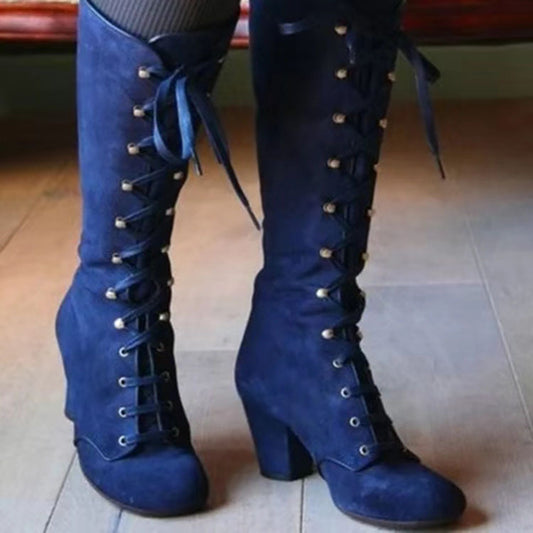 Andrea's™ | Modische Reitstiefel mit Schnürung vorne