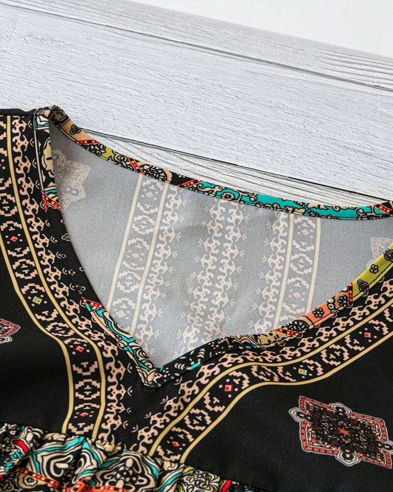 Andrea's™ | Plisierter T-Shirt Mit Vintage-Muster