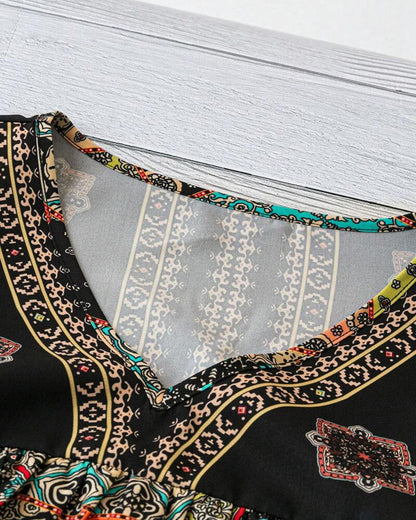 Andrea's™ | Plisierter T-Shirt Mit Vintage-Muster