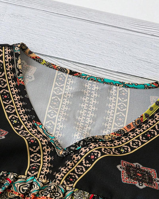 Andrea's™ | Plisierter T-Shirt Mit Vintage-Muster