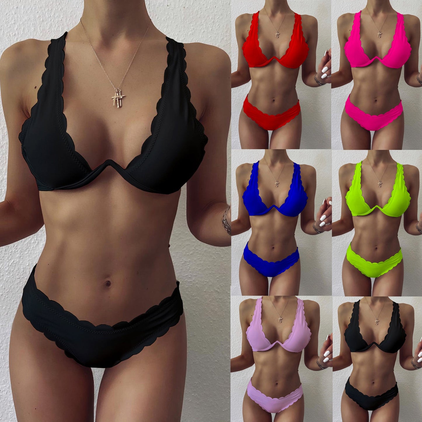 Scalloped Edge Andrea Serena Underwire Bikini Set