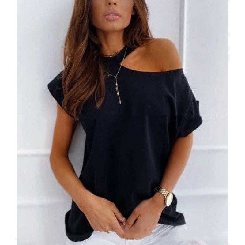 Schickes, einfarbiges Kurzarm-T-Shirt von Andrea Serena