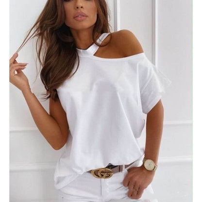 Schickes, einfarbiges Kurzarm-T-Shirt von Andrea Serena