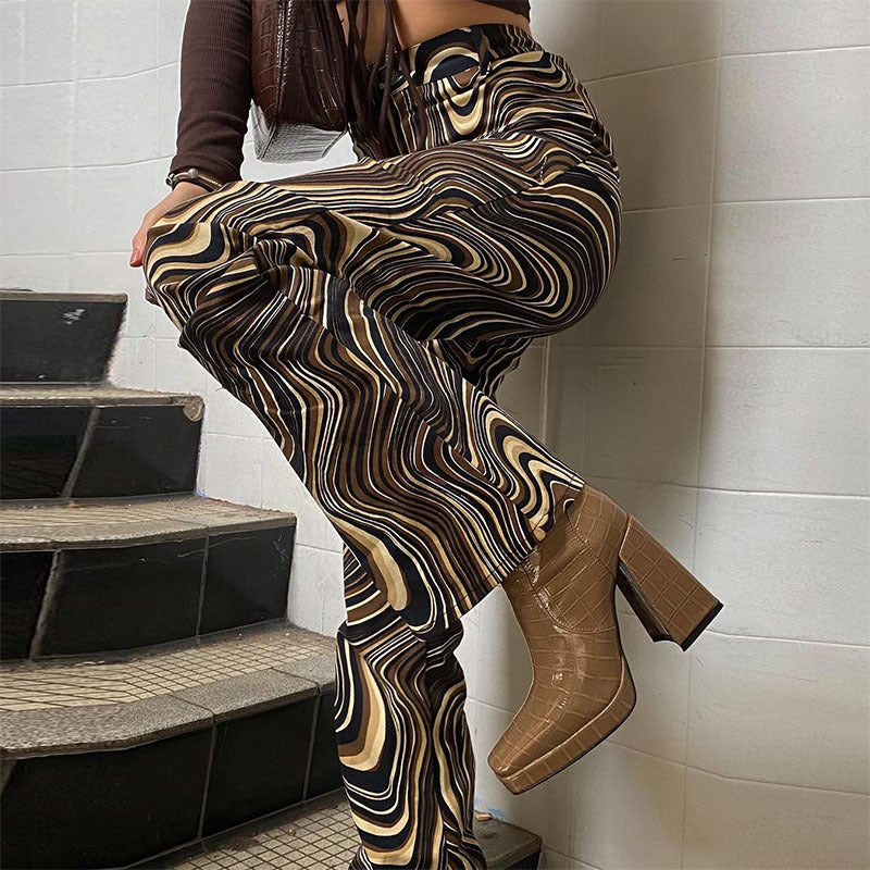 Andrea Serena High-Rise Straight Pants im Retro-Stil