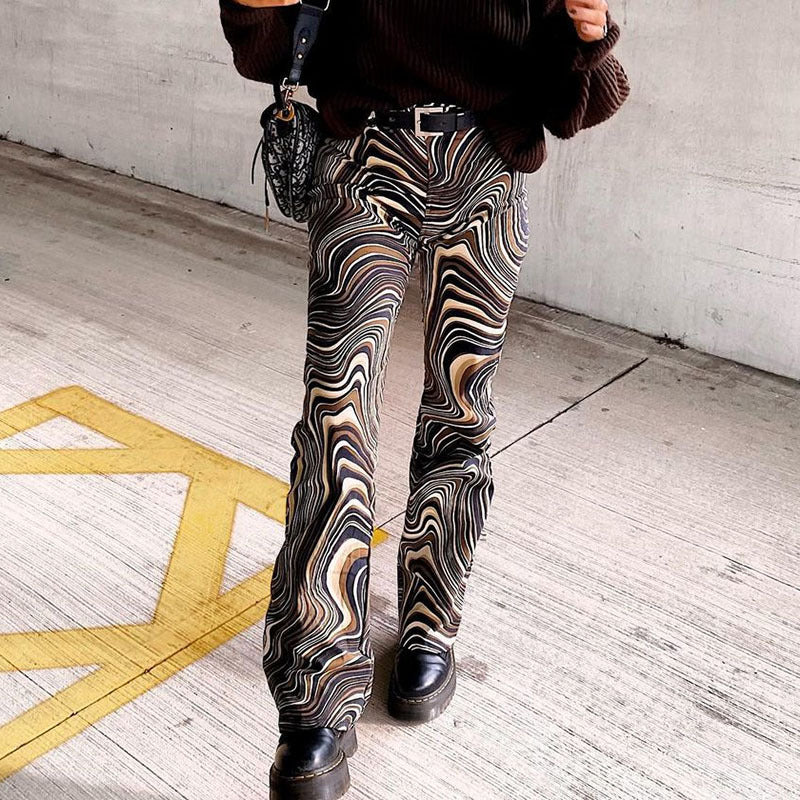Andrea Serena High-Rise Straight Pants im Retro-Stil