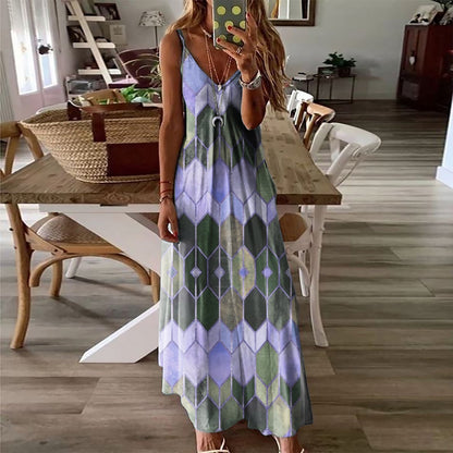 Geometrisches Sommer-Maxikleid von Andrea Serena
