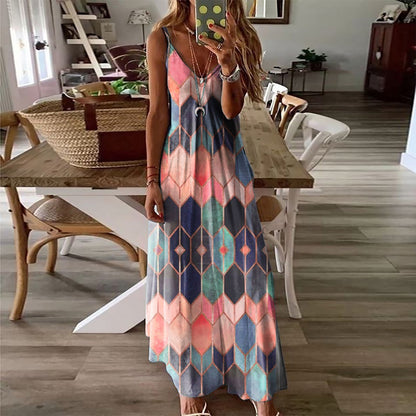 Geometrisches Sommer-Maxikleid von Andrea Serena