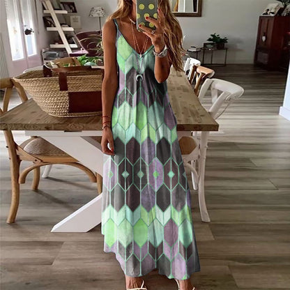 Geometrisches Sommer-Maxikleid von Andrea Serena
