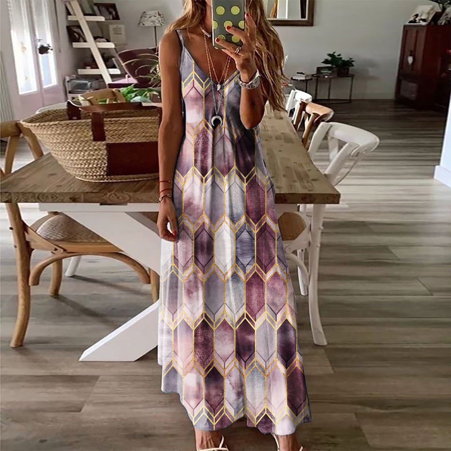 Geometrisches Sommer-Maxikleid von Andrea Serena