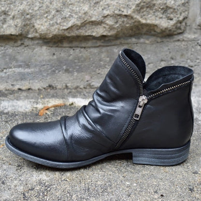 Andrea's™ | Stylishe Stiefeletten mit runder Kappe & zwei Reißverschlüssen