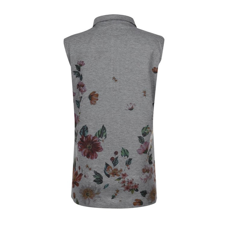 Ärmellose Bluse von Andrea Serena mit Blumenmuster und Reißverschluss