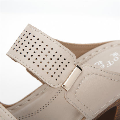 Andrea's™ | Offene Sandalen mit Blockabsatz, Doppelriemen und Schnallendetail