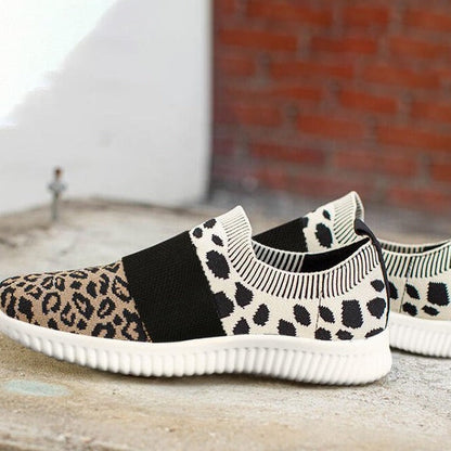 Leopard Knit Slip-On Sneakers by Andrea Serena