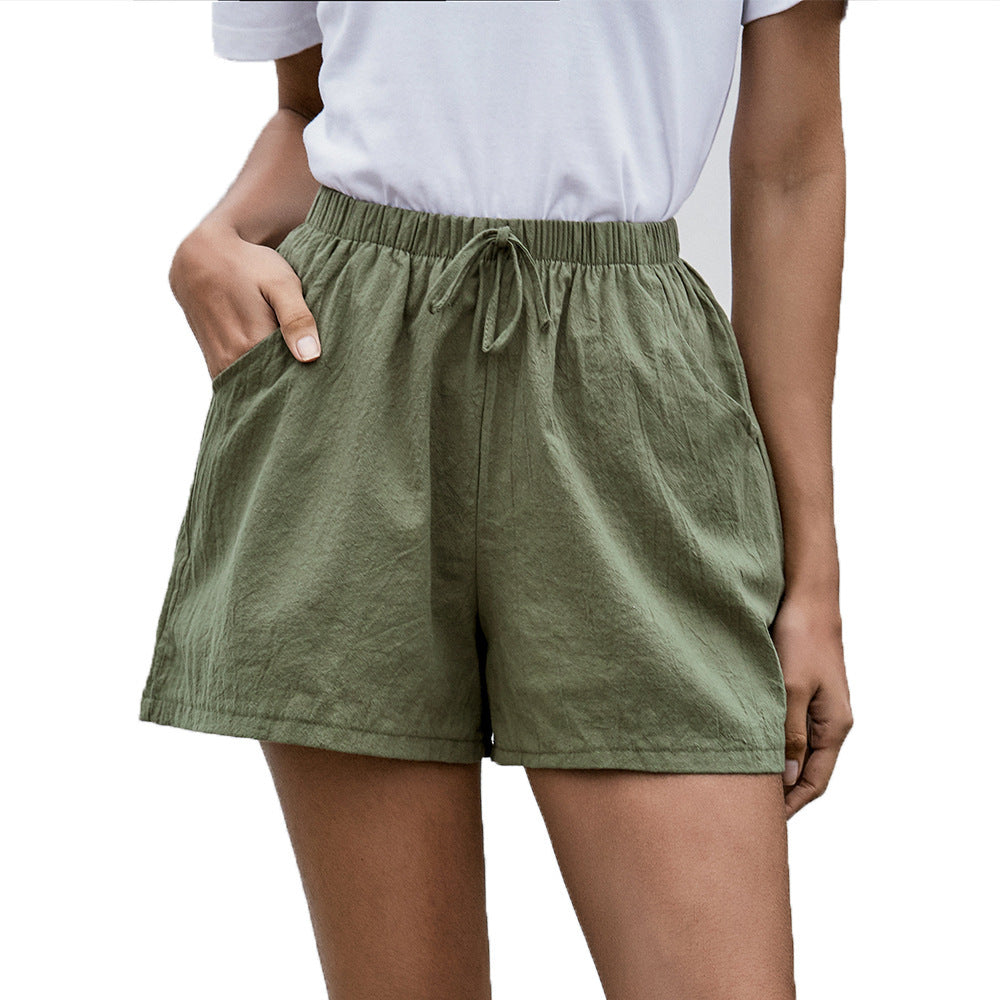 Mühelose Leinen-Shorts von Andrea Serena für Damen, weites Bein
