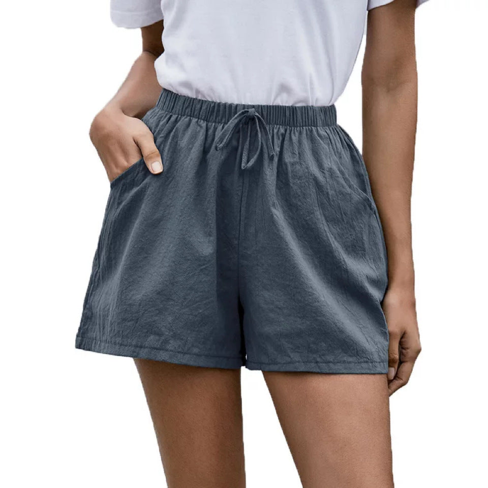 Mühelose Leinen-Shorts von Andrea Serena für Damen, weites Bein