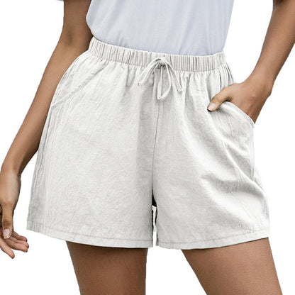 Mühelose Leinen-Shorts von Andrea Serena für Damen, weites Bein