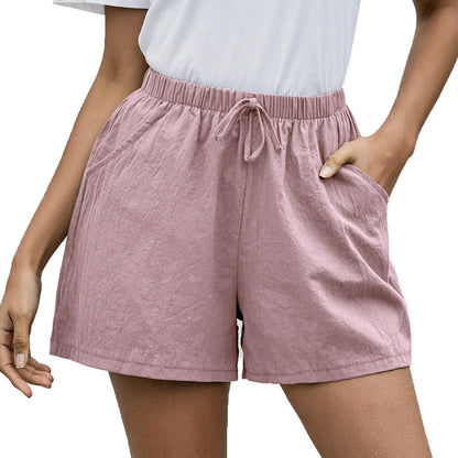 Mühelose Leinen-Shorts von Andrea Serena für Damen, weites Bein