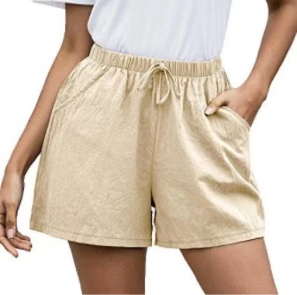 Mühelose Leinen-Shorts von Andrea Serena für Damen, weites Bein