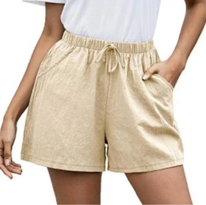 Mühelose Leinen-Shorts von Andrea Serena für Damen, weites Bein