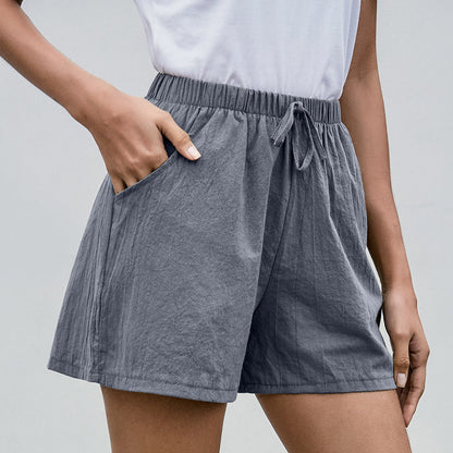 Mühelose Leinen-Shorts von Andrea Serena für Damen, weites Bein