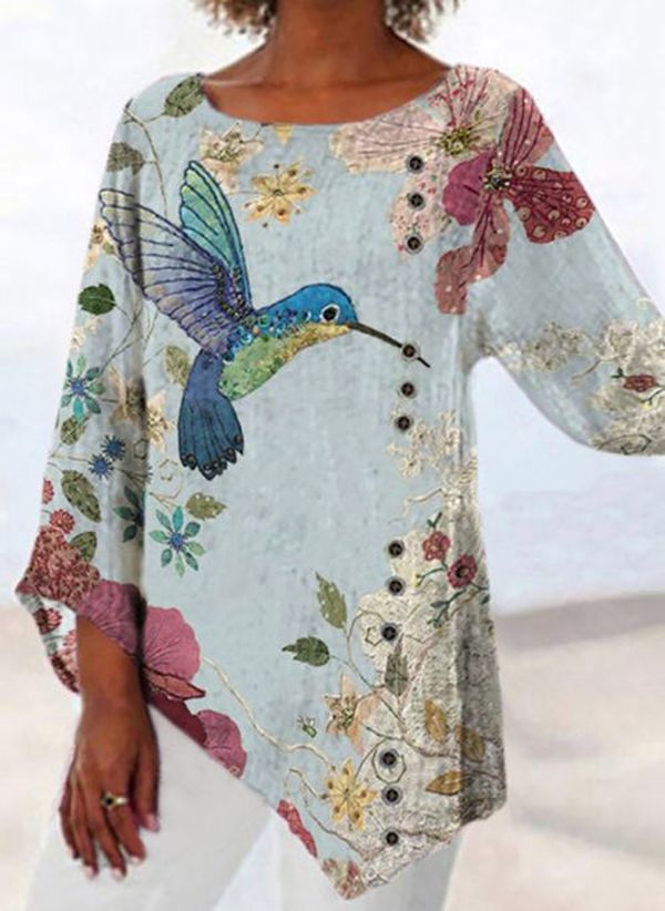 Unregelmäßiges Top mit Blumenmuster von Andrea Serena